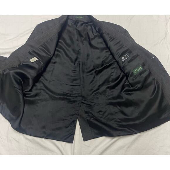 Ralph Lauren Blazer Jacket 100% Wool Lane Men's Size 44S Two Button Dark Gray - Picture 11 of 16